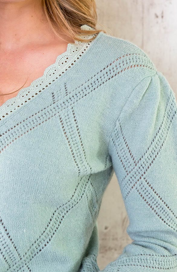 Trui Met Ruit Patroon Mint – shoparchief, foto 4