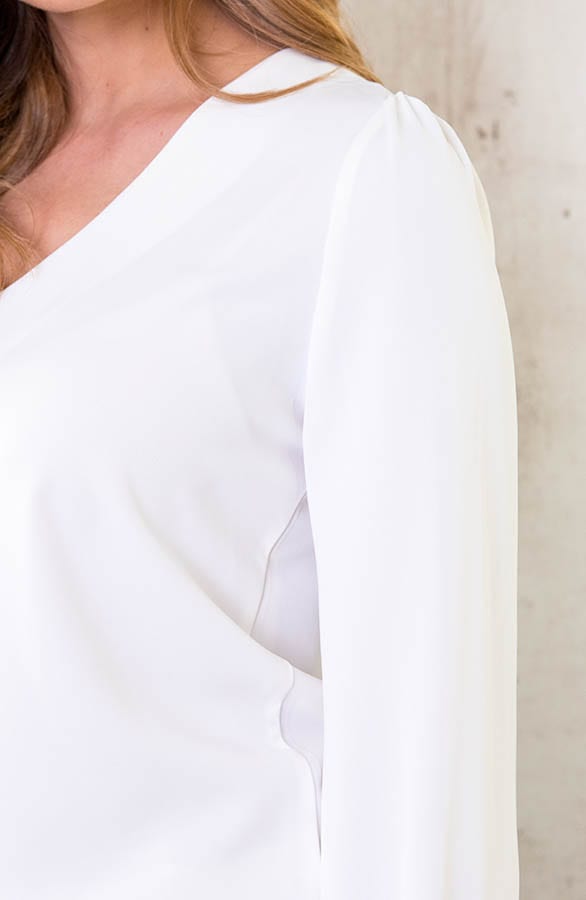 V-hals Blouse Deluxe Ecru – shoparchief, foto 5