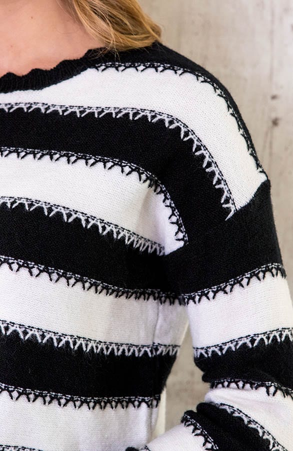 Strepen Zigzag Trui Zwart – shoparchief, foto 5