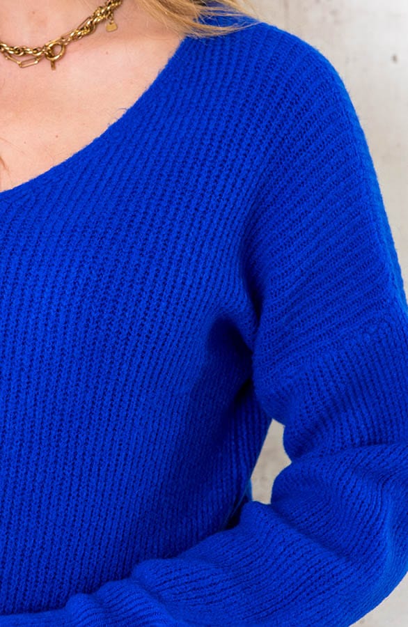 Basic Soft V-Trui Kobalt – shoparchief, foto 5