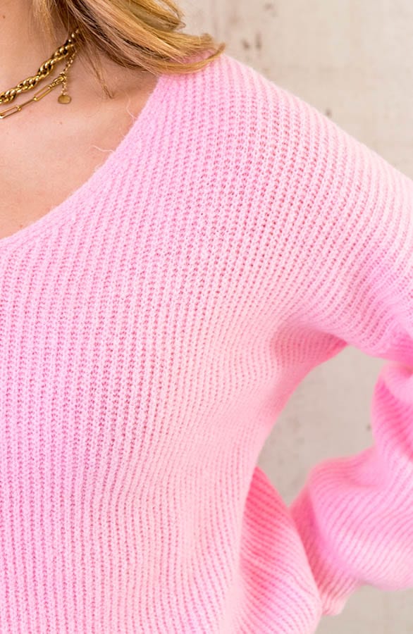 Basic Soft V-Trui Lichtroze – shoparchief, foto 5