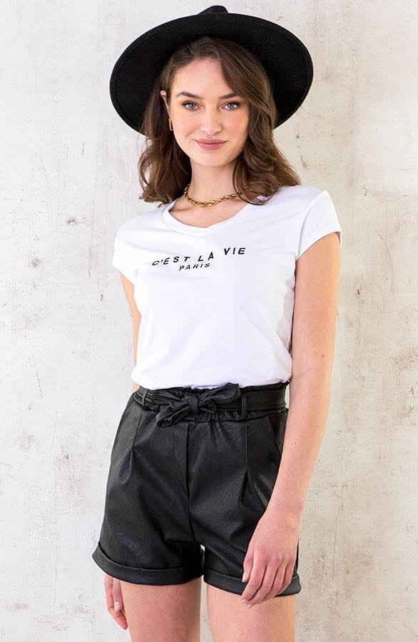 C'est La Vie T-shirt Wit Zwart – shoparchief, foto 14
