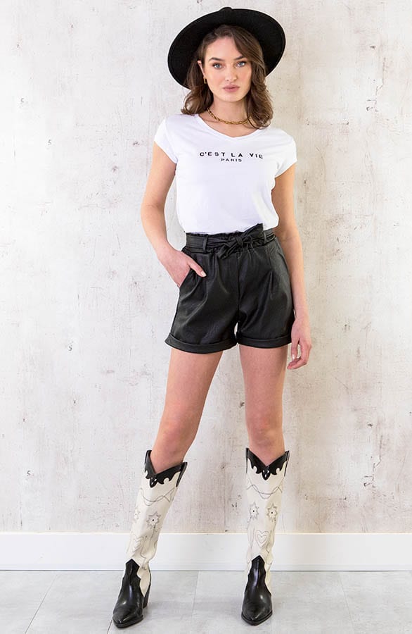 C'est La Vie T-shirt Wit Zwart – shoparchief, foto 17