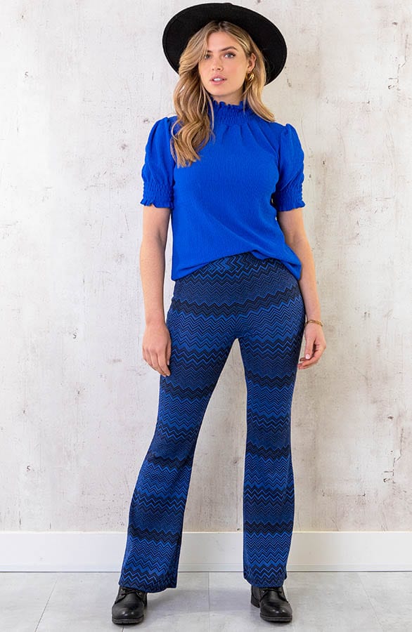 Flared Broek Aztec Kobalt – shoparchief, foto 5