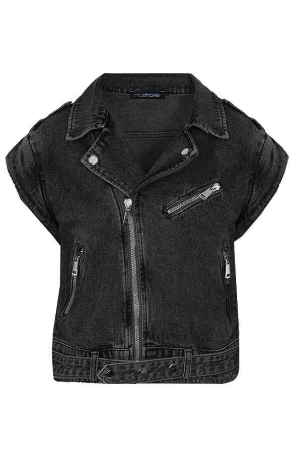 Exclusive Denim Jacket 2 in 1 Zwart – shoparchief, foto 7