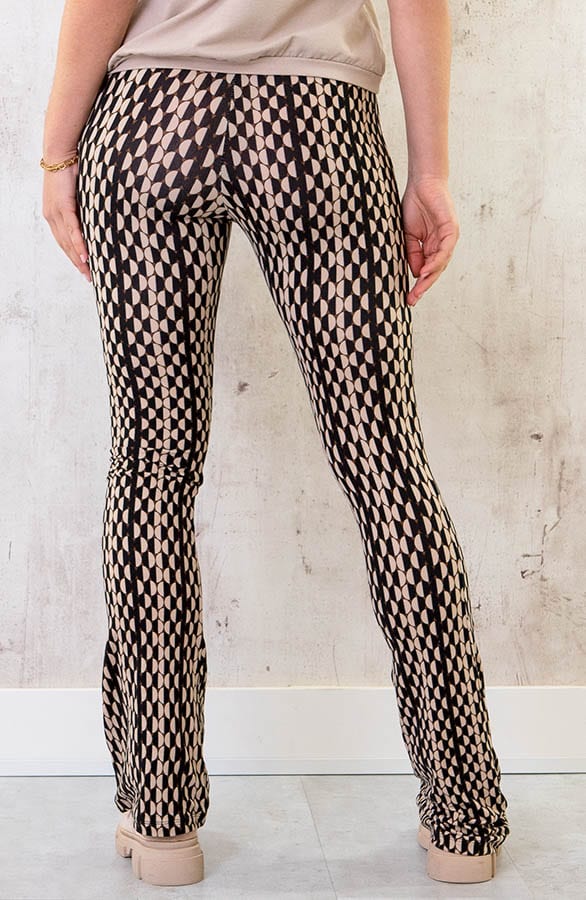 Flared Broek Retro Rondjes Beige – shoparchief, foto 8