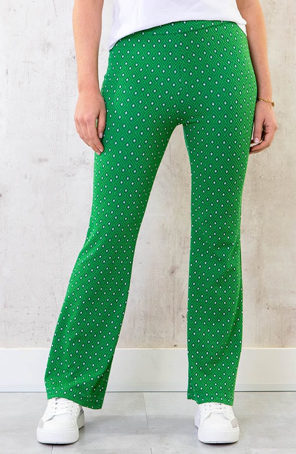 Flared Broek Retro Ruit Groen – shoparchief, foto 1