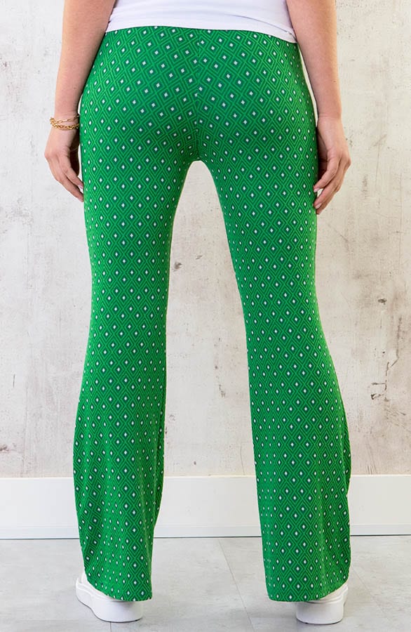 Flared Broek Retro Ruit Groen – shoparchief, foto 3