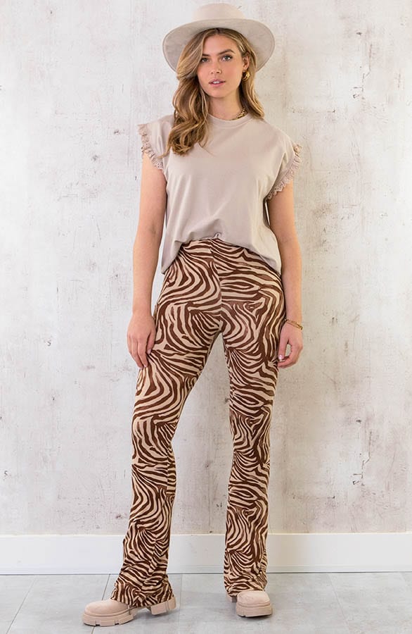 Flared Broek Swirl Choco – shoparchief, foto 5