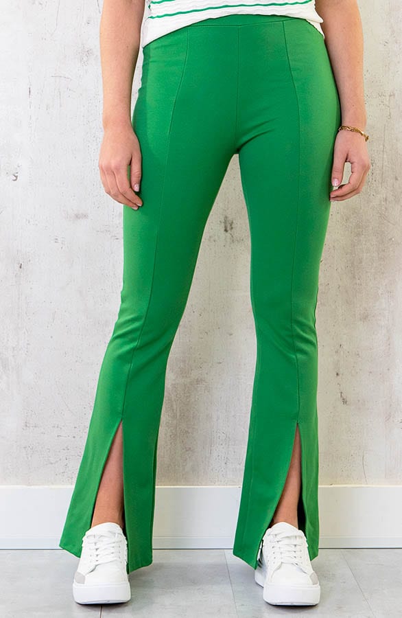 Flared Split Broek Bright Green – shoparchief, foto 1