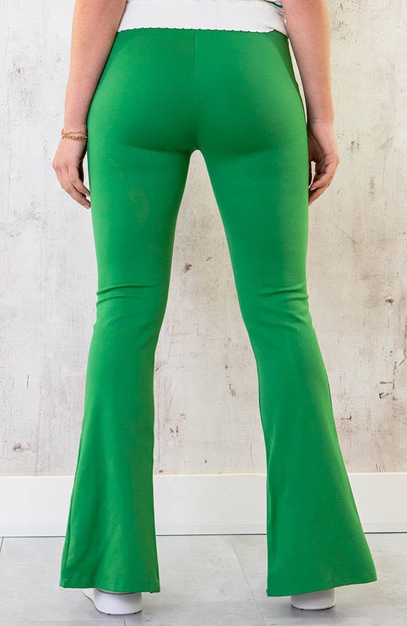 Flared Split Broek Bright Green – shoparchief, foto 3