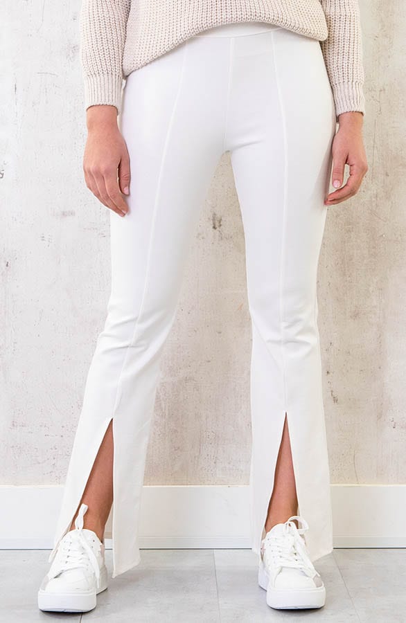 Flared Split Broek Ecru – shoparchief, foto 1