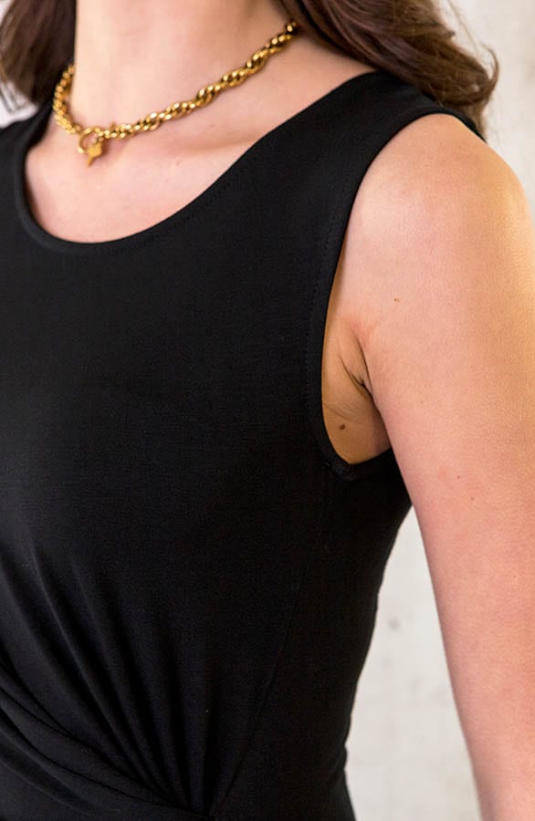 Jersey Jurk Geknoopt Zwart – shoparchief, foto 9