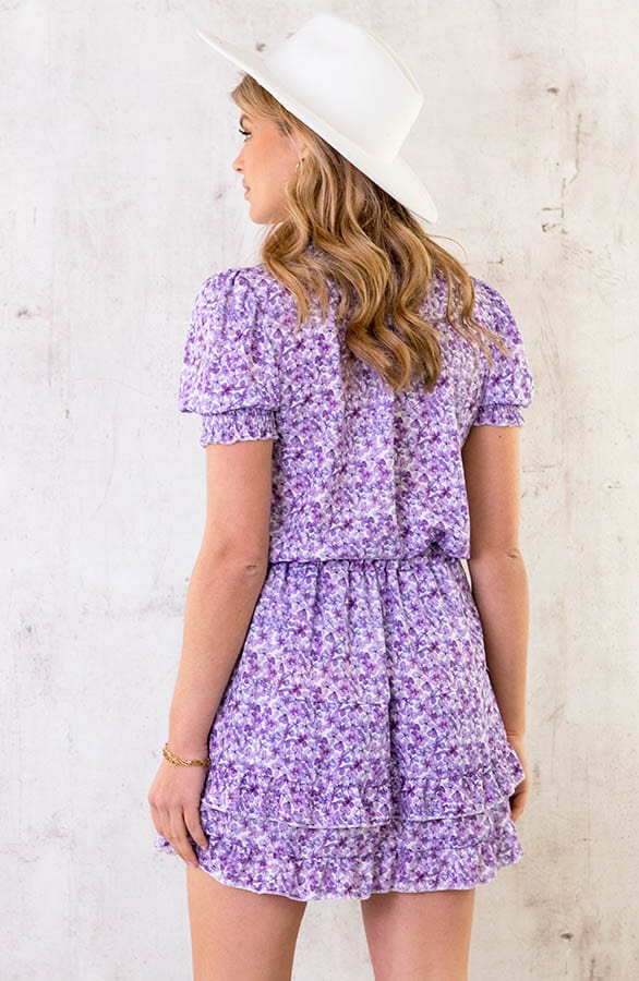 Laagjes Rok Aquarel Bloemen Lila – shoparchief, foto 5