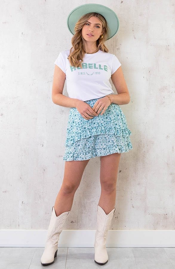 Laagjes Rok Aquarel Bloemen Mint – shoparchief, foto 6