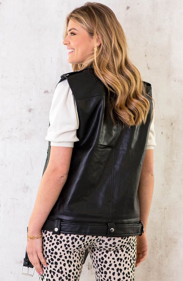 Leather Biker Gilet – shoparchief, foto 3