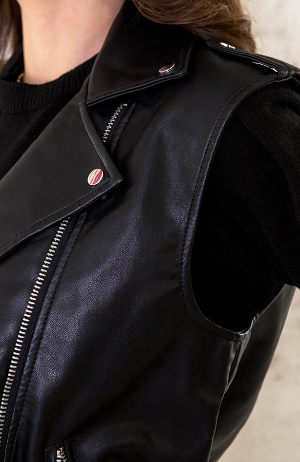 Leather Biker Gilet – shoparchief, foto 12