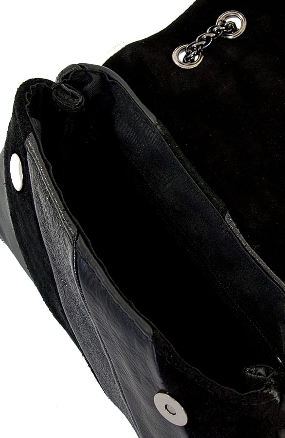 Leather Rainbow Chain Bag Small Zwart – shoparchief, foto 3