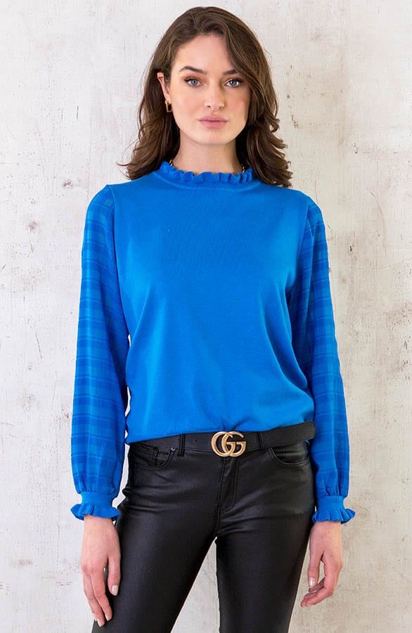 Longsleeve Top Colorblock-Ärmel Kobalt, Shoparchiv, Foto 2