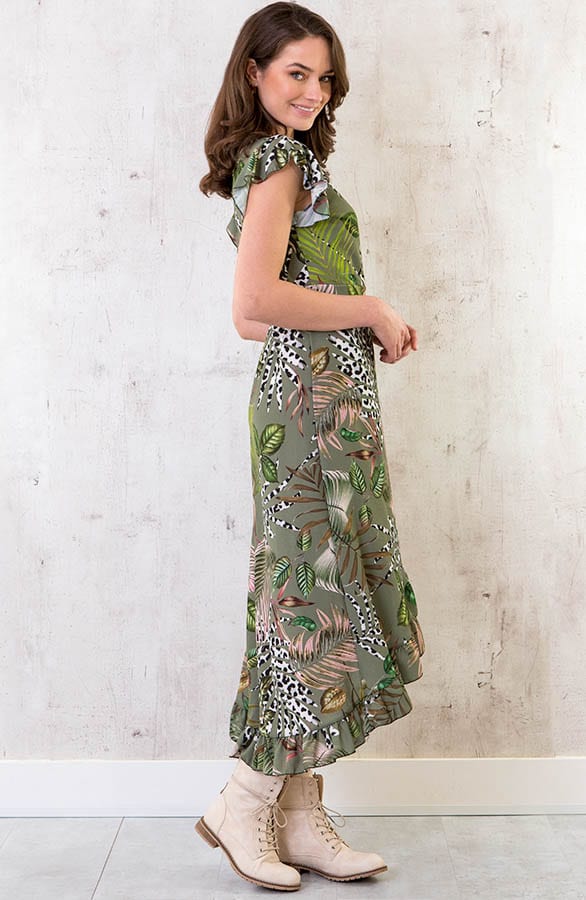 Midi Jurk Jungle Legergroen – shoparchief, foto 8