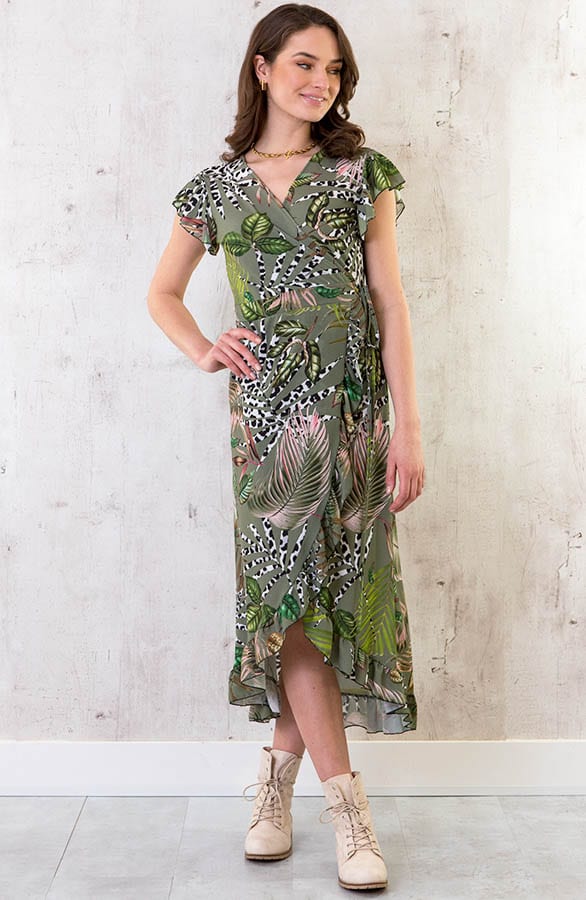 Midi Jurk Jungle Legergroen – shoparchief, foto 6