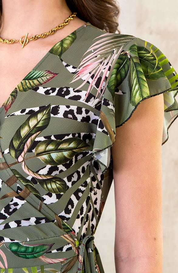 Midi Jurk Jungle Legergroen – shoparchief, foto 10