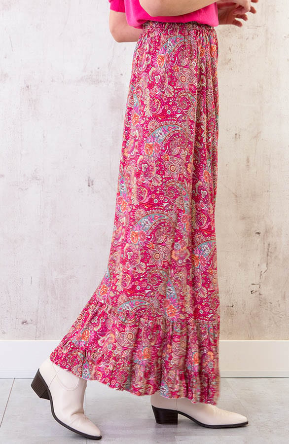 Paisley Maxi Rok Fuchsia – shoparchief, foto 7