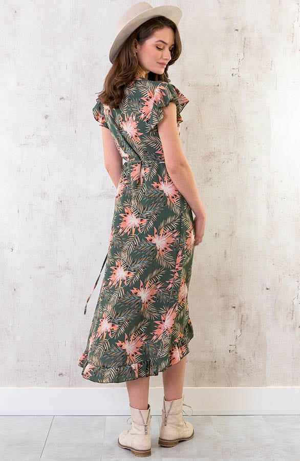 Palm Leaves Jurk Midi Army – shoparchief, foto 8