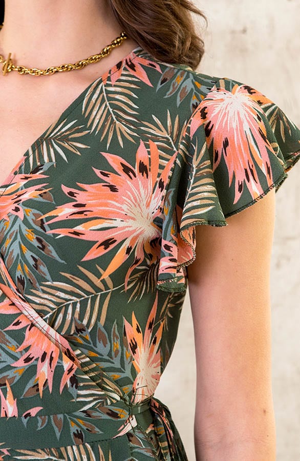 Palm Leaves Jurk Midi Army – shoparchief, foto 10