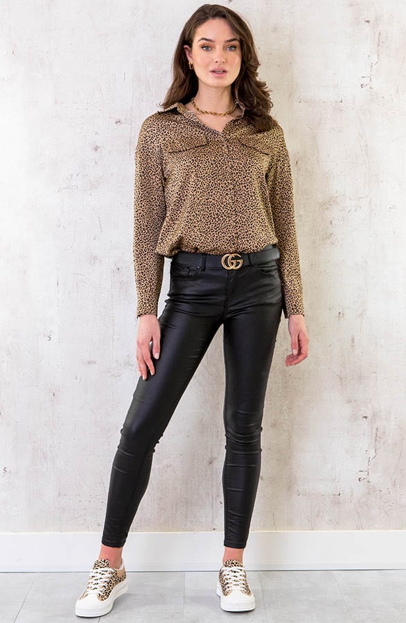 Panterprint Blouse Camel – shoparchief, foto 6