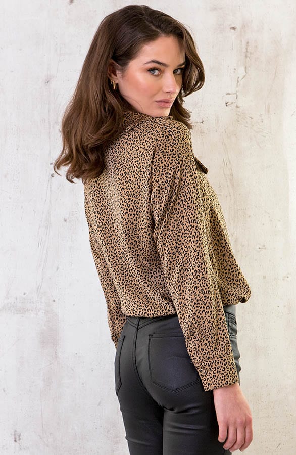 Panterprint Blouse Camel – shoparchief, foto 7