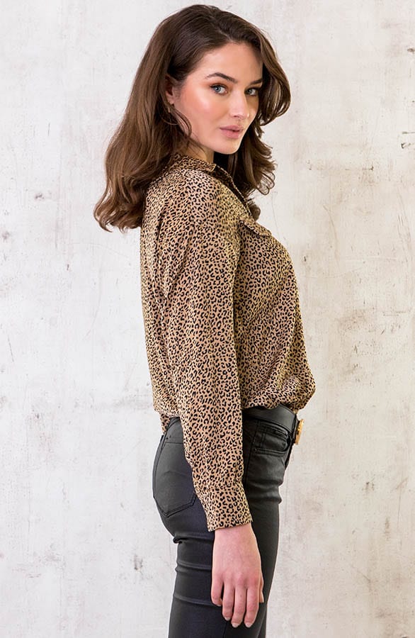Panterprint Blouse Camel – shoparchief, foto 8