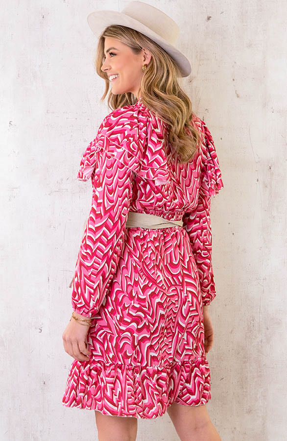 Retro Print Kleid Rosa, Shoparchiv, Foto 4