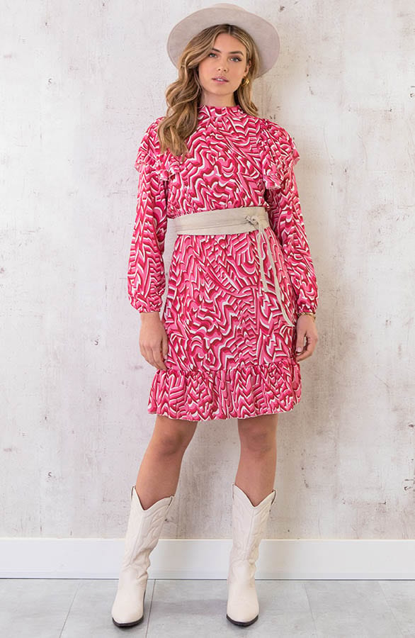 Retro Print Kleid Rosa, Shoparchiv, Foto 5