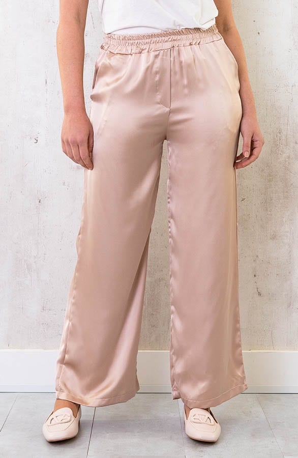 Satijnen Palazzo Broek Beige – shoparchief, foto 1