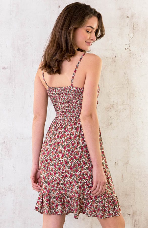 Spaghetti Jurk Bloemen Rood – shoparchief, foto 8