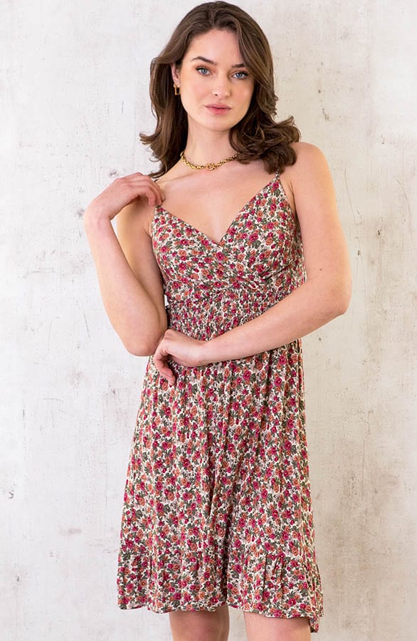 Spaghetti Jurk Bloemen Rood – shoparchief, foto 6