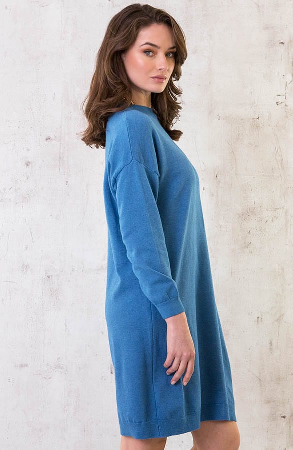 Sweater Dress Jeansblauw – shoparchief, foto 4