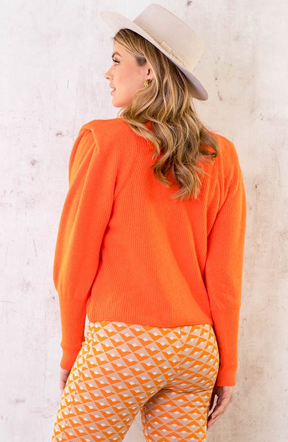 Trui Met Schoudervulling Oranje – shoparchief, foto 4