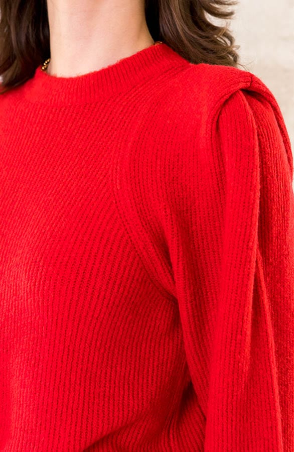 Trui Met Schoudervulling Rood – shoparchief, foto 6