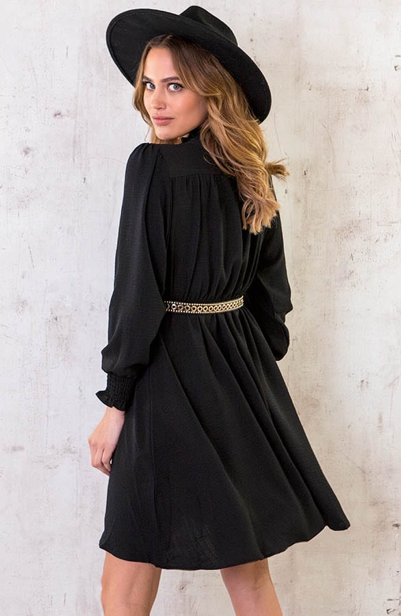 Smocked Schulter Kleid Schwarz, Shoparchiv, Foto 3