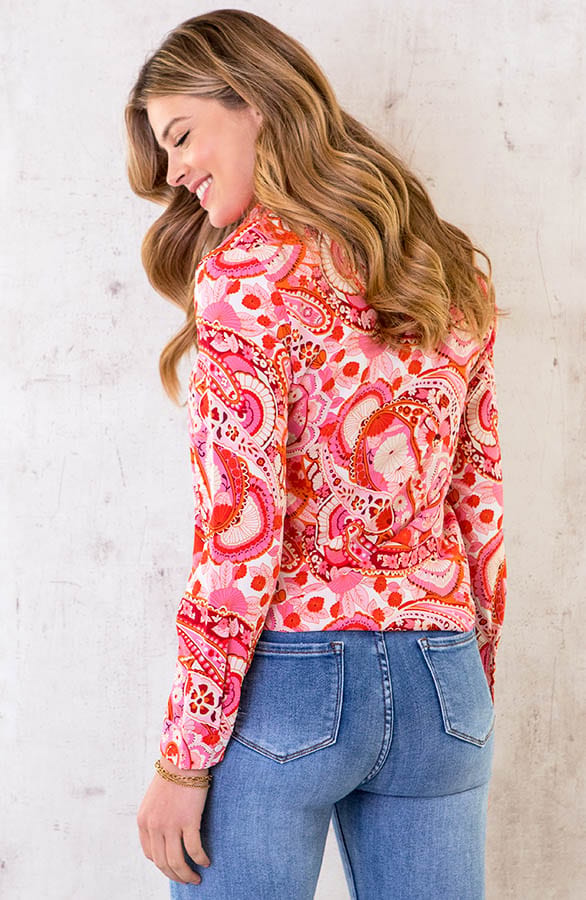 Yves Blouse Pink Red – shoparchief, foto 3