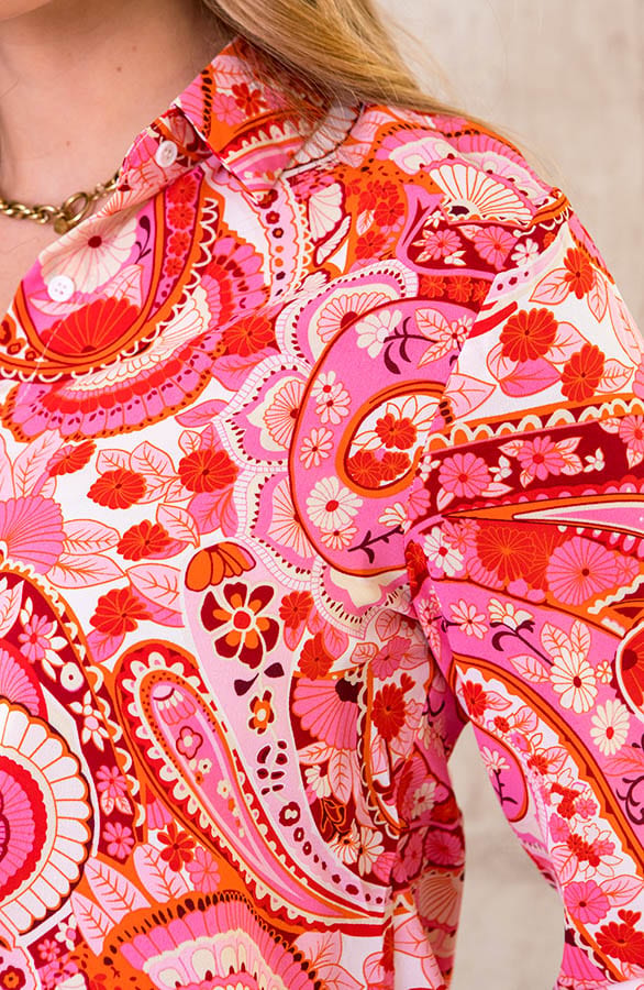 Yves Blouse Pink Red – shoparchief, foto 4