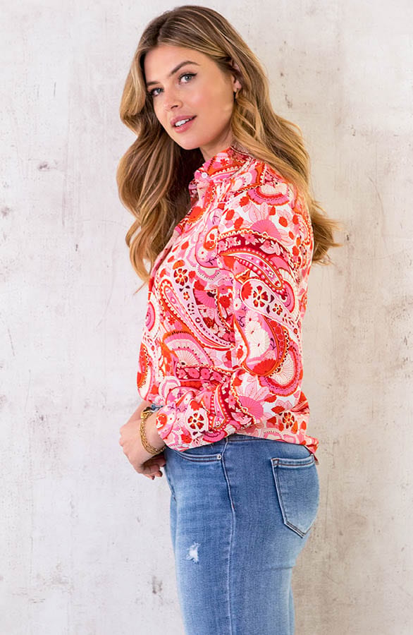 Yves Blouse Pink Red – shoparchief, foto 2