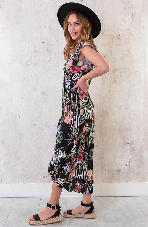 Bloemen Midi Jungle Jurk – shoparchief, foto 3