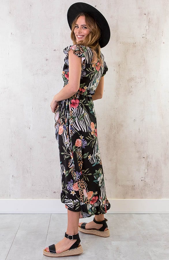 Bloemen Midi Jungle Jurk – shoparchief, foto 4