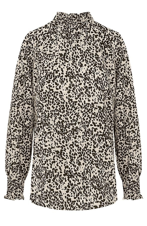 Col Blouse Cheetah Beige – shoparchief, foto 1