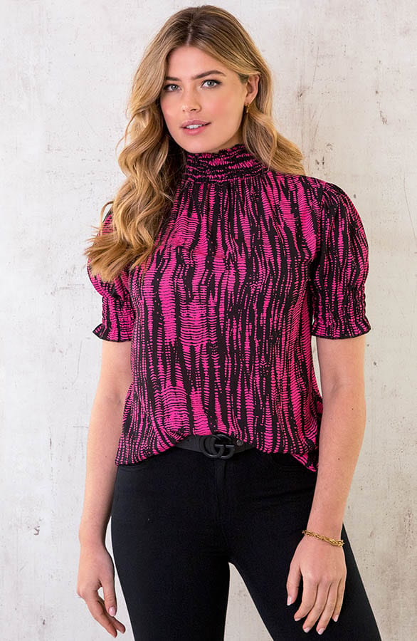 Col Top Print Deluxe Fuchsia – shoparchief, foto 1