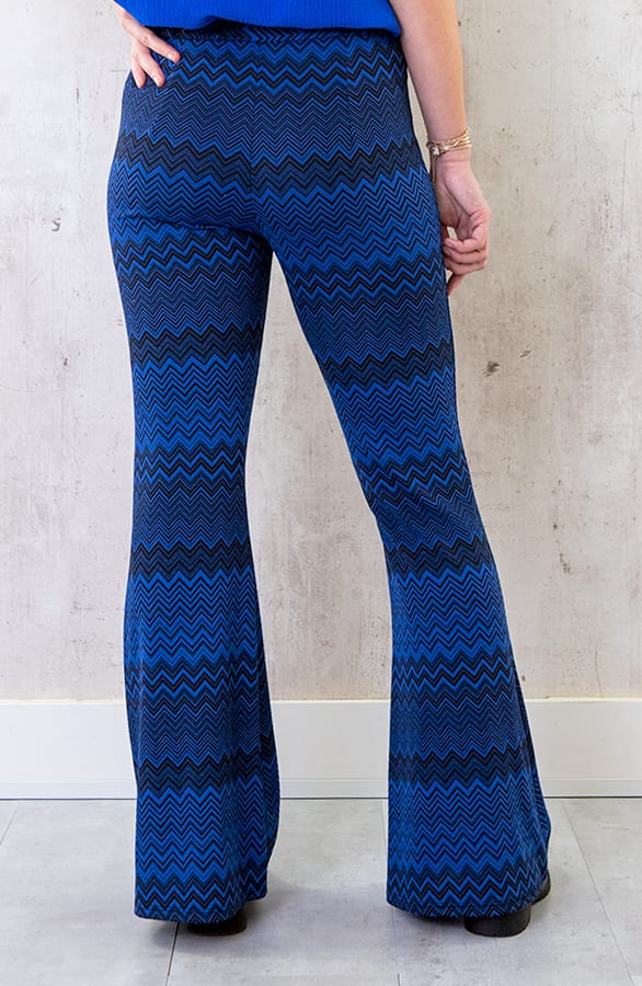 Flared Broek Aztec Kobalt – shoparchief, foto 3