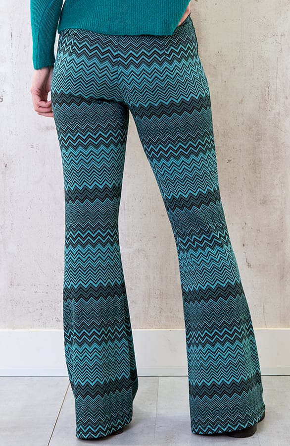 Flared Broek Aztec Petrol – shoparchief, foto 3